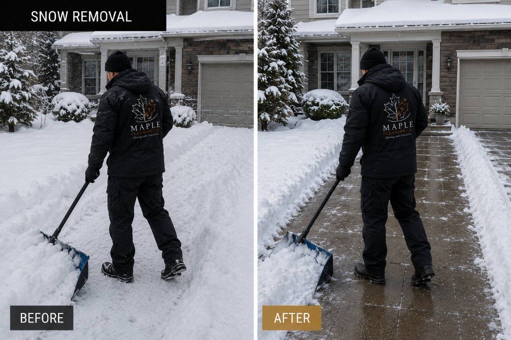 Before and after snow removal